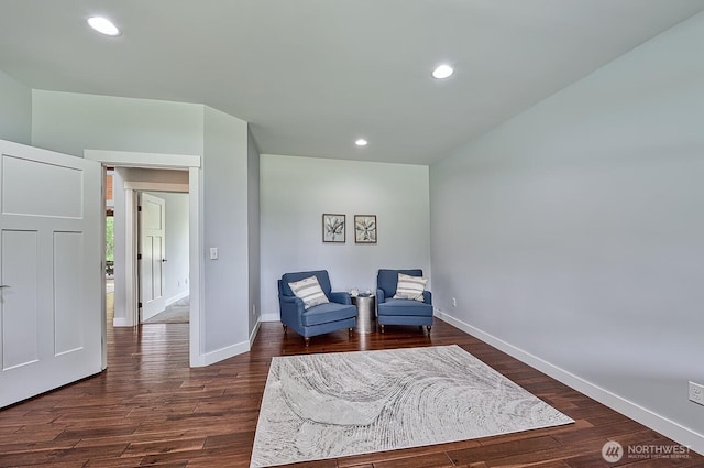936 W Axton Rd, Bellingham, WA 98226 - living area with baseboards, dark wood-style floors, and recessed lighting