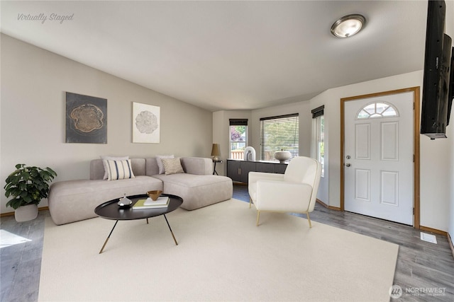 912 Eagle Crest Pl, Port Orchard, WA 98366 - living area featuring wood finished floors and baseboards