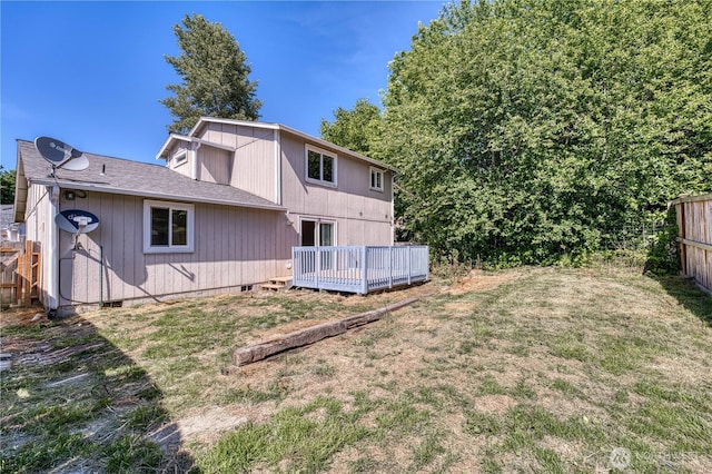 912 Eagle Crest Pl, Port Orchard, WA 98366 - back of house featuring a deck, roof with shingles, and crawl space