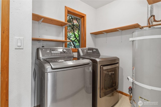 160 Bywater Way, Port Ludlow, WA 98365 - laundry room featuring water heater and independent washer and dryer