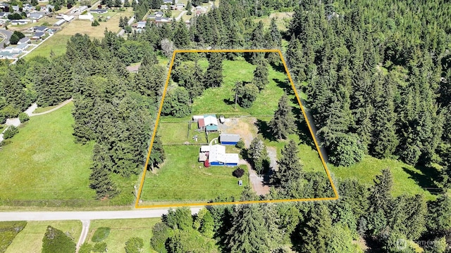 14945 Fox Hill Rd SE, Yelm, WA 98597 - aerial overview of property's location with property boundaries highlighted