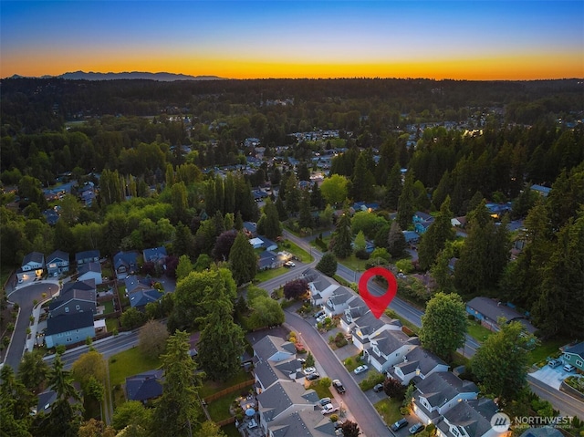7522 NE 204th Pl, Kenmore, WA 98028 - aerial view at dusk of a view of trees and a residential view