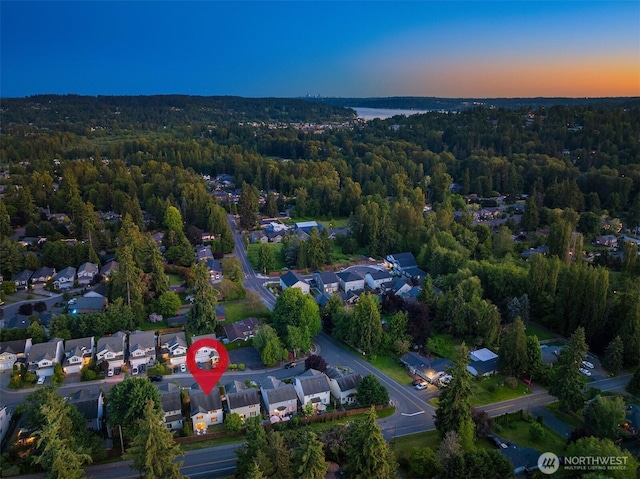 7522 NE 204th Pl, Kenmore, WA 98028 - aerial view at dusk of a forest view and a residential view