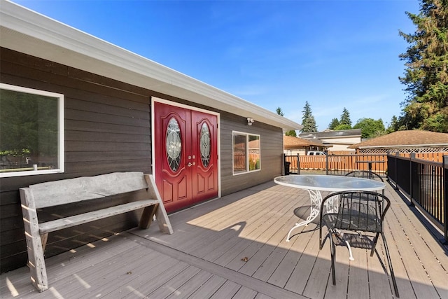 5004 188th St SW, Lynnwood, WA 98037 - wooden deck featuring outdoor dining space