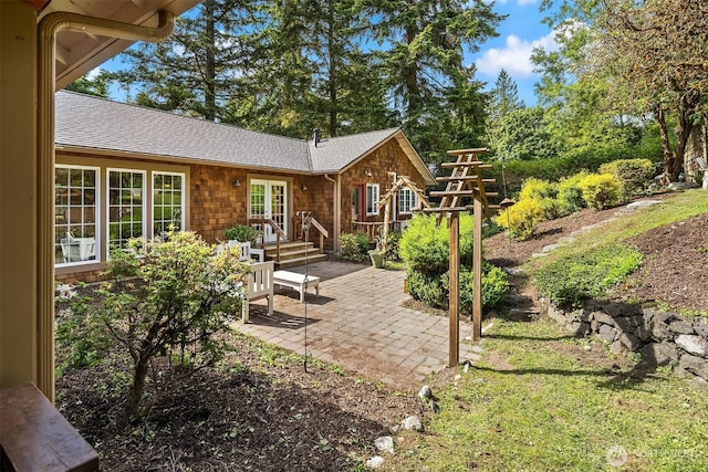 11002 Hyla Ave NE, Bainbridge Island, WA 98110 - view of patio featuring french doors