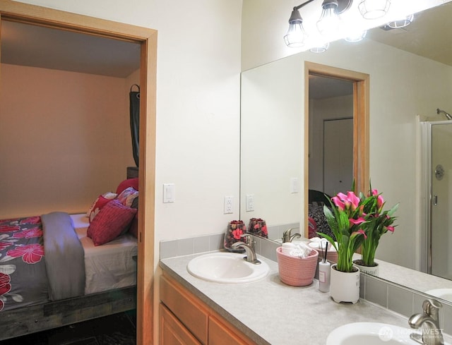 301 Canyon Pl, Wenatchee, WA 98801 - full bathroom featuring ensuite bathroom, double vanity, and a shower stall
