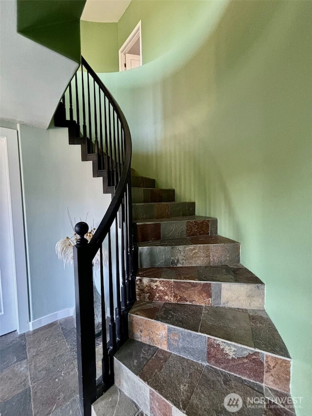 301 Canyon Pl, Wenatchee, WA 98801 - stairs with stone tile flooring and baseboards
