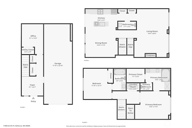 11800 SE 4th Pl Unit 203, Bellevue, WA 98005 - floor plan / room layout