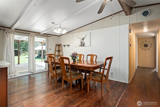 20800 Hartry Ln, Sedro Woolley, WA 98284 - dining area with dark wood-style flooring and ceiling fan