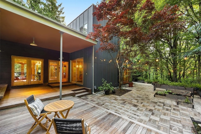 10608 NE 157th St, Bothell, WA 98011 - view of patio featuring french doors and a deck