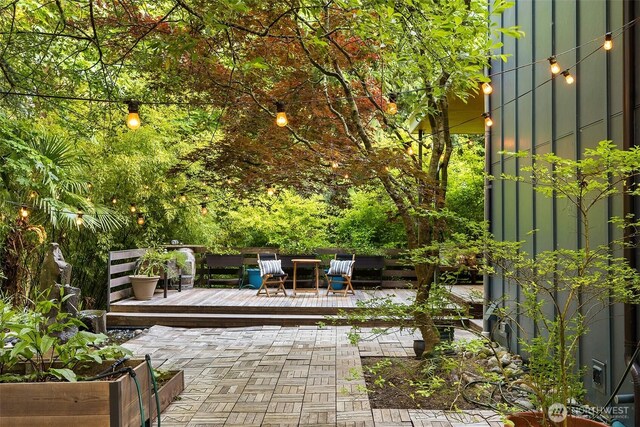 10608 NE 157th St, Bothell, WA 98011 - view of patio with a wooden deck