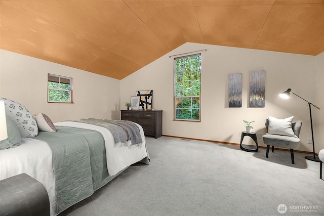 10608 NE 157th St, Bothell, WA 98011 - carpeted bedroom featuring lofted ceiling and baseboards