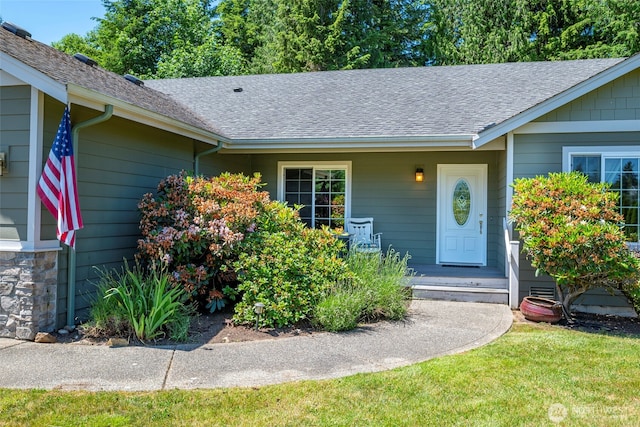 3210 275th St NE, Arlington, WA 98223 - view of exterior entry featuring a shingled roof