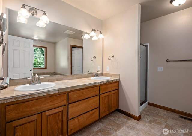 3210 275th St NE, Arlington, WA 98223 - bathroom with double vanity and a shower stall