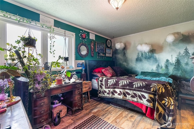 405 E Wiser Lake Rd, Lynden, WA 98264 - bedroom with crown molding, wood finished floors, and a textured ceiling