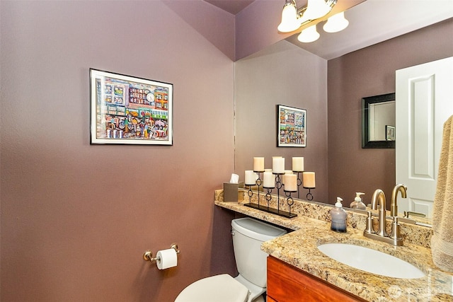 7623 152nd St SE, Snohomish, WA 98296 - half bathroom with toilet, vanity, and a chandelier