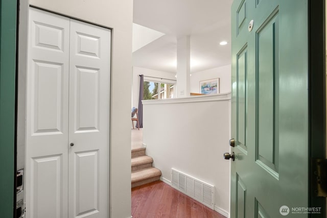 8828 238th St SW Unit D-1, Edmonds, WA 98026 - foyer featuring wood finished floors and recessed lighting