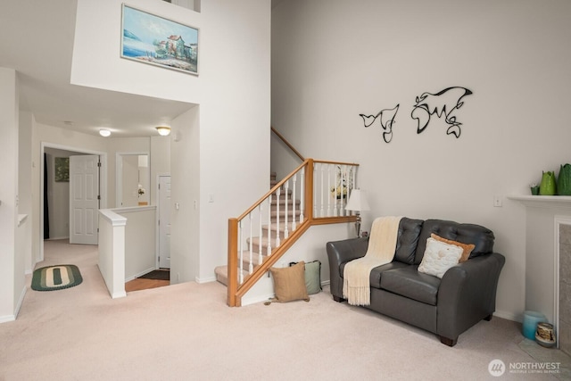 8828 238th St SW Unit D-1, Edmonds, WA 98026 - living area featuring carpet and stairway