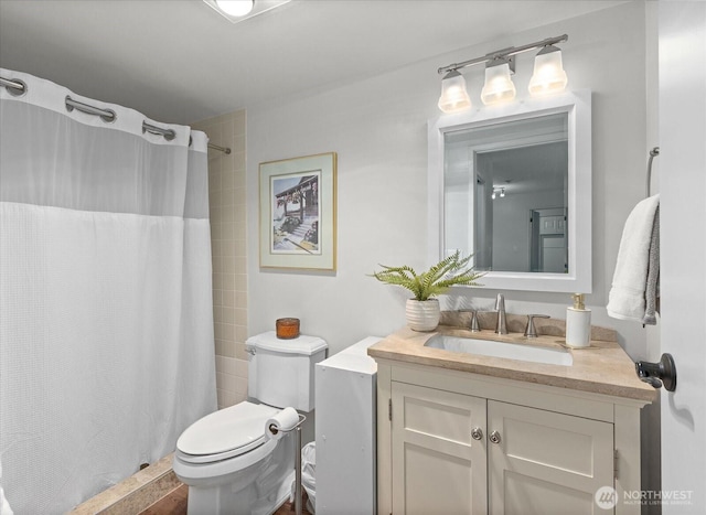 15512 Country Club Dr Unit B25, Mill Creek, WA 98012 - bathroom featuring vanity, toilet, and a shower with shower curtain