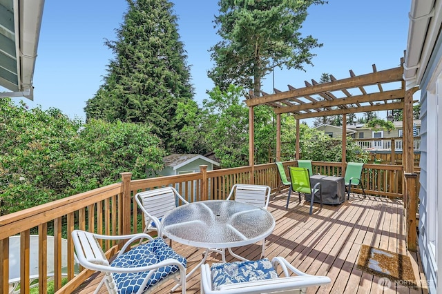 12019B 25th Ave NE, Seattle, WA 98125 - wooden deck featuring outdoor dining area