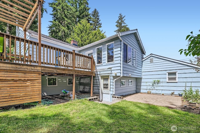 12019B 25th Ave NE, Seattle, WA 98125 - rear view of house featuring a deck, a yard, and a patio