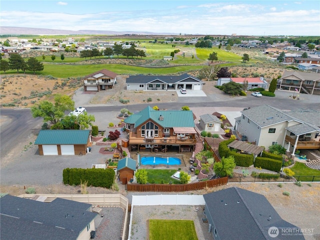 418 Summer Pl SW, Mattawa, WA 99349 - aerial perspective of suburban area with a pool area and a mountainous background