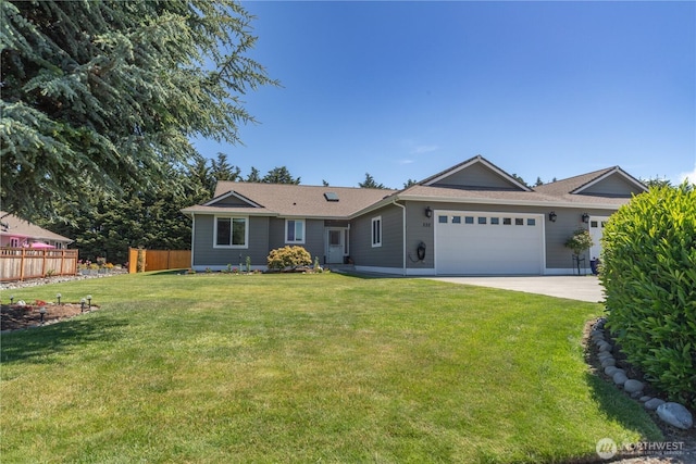 252 Mariners Dr, Sequim, WA 98382 - ranch-style house featuring a garage, concrete driveway, and a shingled roof