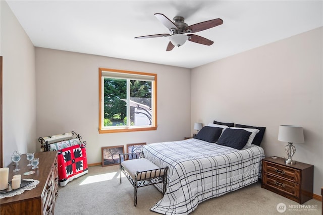 252 Mariners Dr, Sequim, WA 98382 - carpeted bedroom with ceiling fan