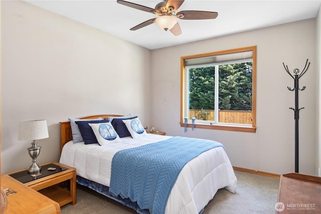 252 Mariners Dr, Sequim, WA 98382 - carpeted bedroom with a ceiling fan and baseboards