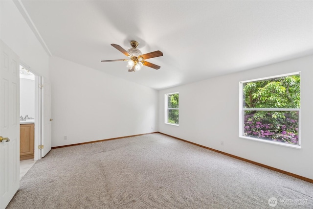 824 Cherub Pl E, Port Orchard, WA 98366 - spare room with a ceiling fan, light colored carpet, baseboards, and a sink