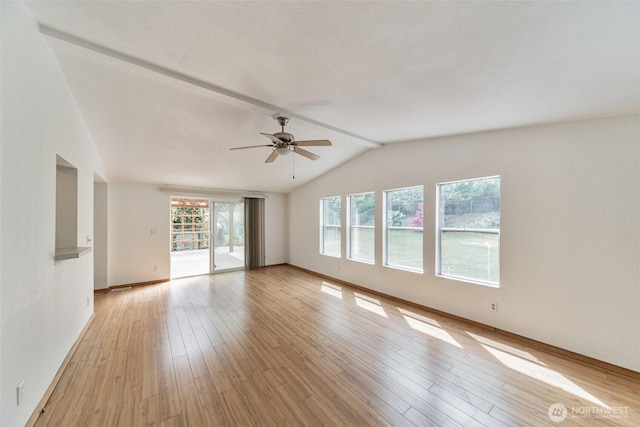 824 Cherub Pl E, Port Orchard, WA 98366 - spare room featuring vaulted ceiling, light wood-style floors, ceiling fan, and baseboards