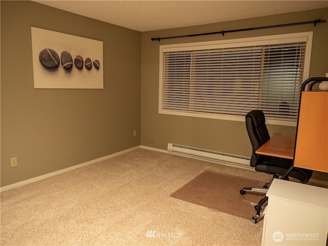 12840 SE 40th Ct Unit B12, Bellevue, WA 98006 - unfurnished office featuring a baseboard radiator, carpet, and baseboards