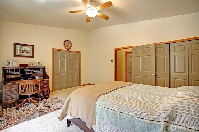 1351 Crestview Dr, Camano Island, WA 98282 - bedroom featuring carpet, a closet, and a ceiling fan