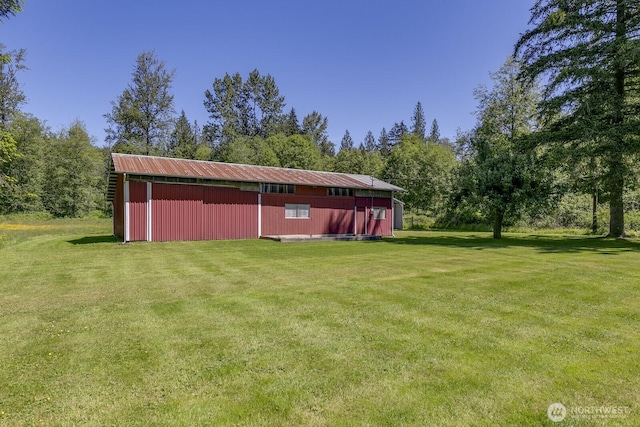 21709 Jordan Rd, Arlington, WA 98223 - view of green lawn with an outbuilding and an outdoor structure
