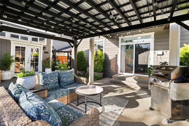 10713 Palisades St SE, Yelm, WA 98597 - view of patio with outdoor lounge area and french doors