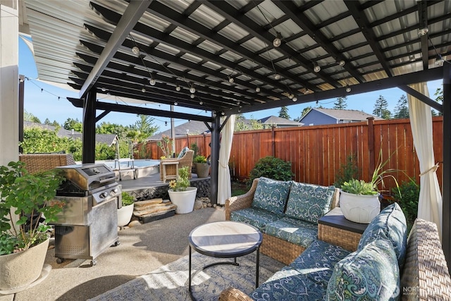 10713 Palisades St SE, Yelm, WA 98597 - fenced backyard featuring a patio and an outdoor living space