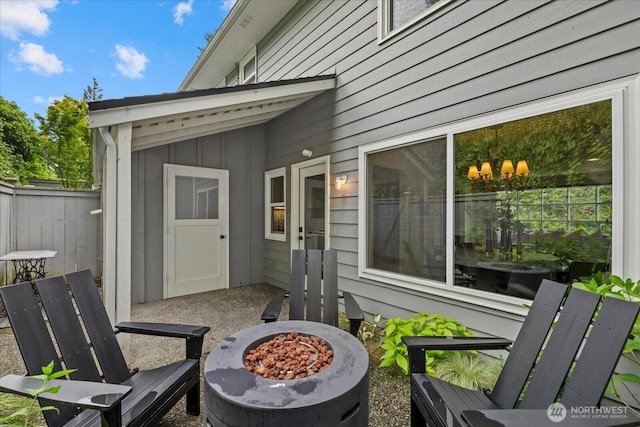1420 Bellevue Way SE Unit 14, Bellevue, WA 98004 - view of patio / terrace featuring a fire pit