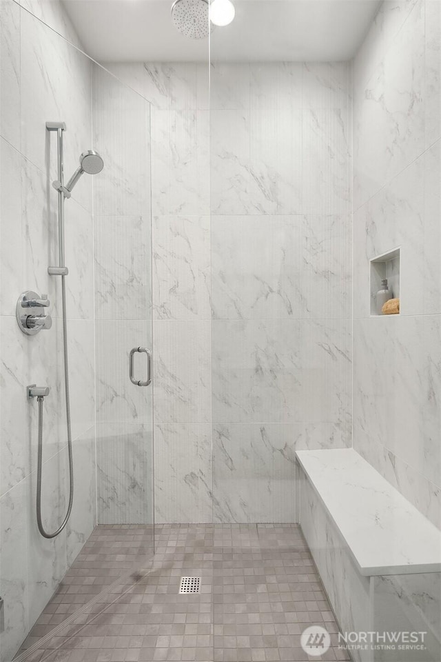 3852 Beach Dr SW Unit A, Seattle, WA 98116 - full bathroom with a marble finish shower