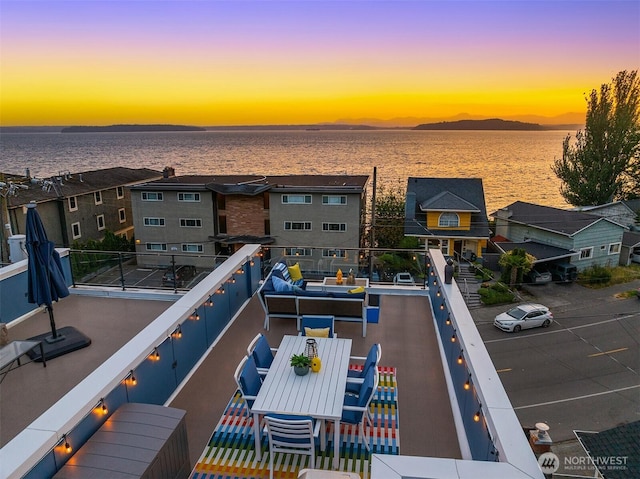 3852 Beach Dr SW Unit A, Seattle, WA 98116 - aerial view at dusk