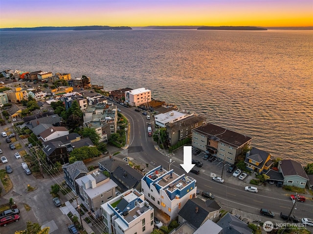 3852 Beach Dr SW Unit A, Seattle, WA 98116 - aerial view at dusk