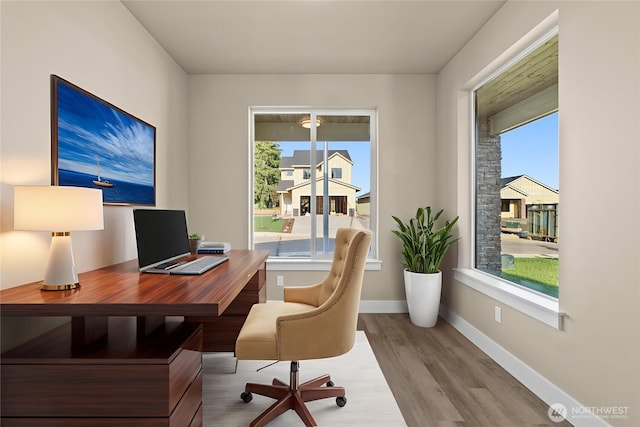 2114 Hawks View Ln, Winlock, WA 98596 - office with wood finished floors and baseboards