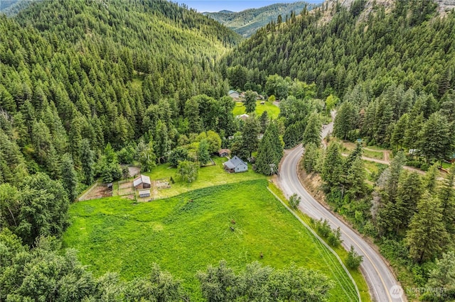 1361 Mission Creek Rd, Cashmere, WA 98815 - aerial view of a heavily wooded area and a mountainous background