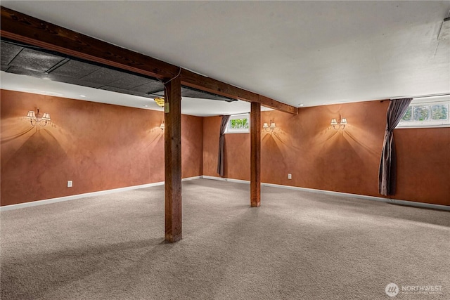 1361 Mission Creek Rd, Cashmere, WA 98815 - basement with carpet and baseboards