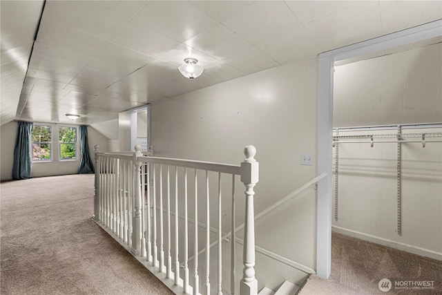 1361 Mission Creek Rd, Cashmere, WA 98815 - hallway with carpet and an upstairs landing
