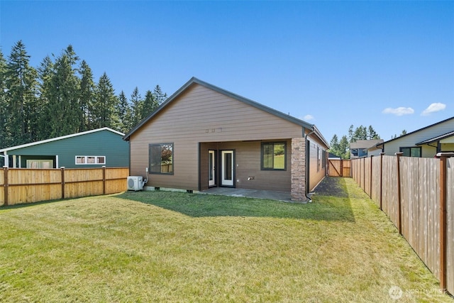 2120 Hawks View Ln, Winlock, WA 98596 - back of property with ac unit and a patio area