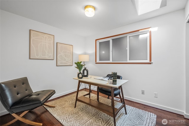 2342 N 120th St, Seattle, WA 98133 - office area featuring wood finished floors and baseboards