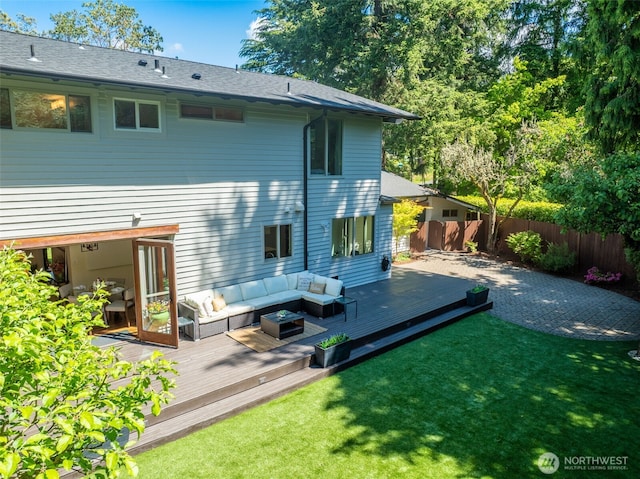 711 NW 120th St, Seattle, WA 98177 - rear view of house featuring outdoor lounge area and a deck