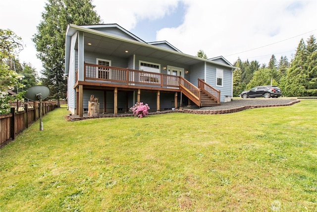 514 Mckinley Ave, Raymond, WA 98577 - rear view of property featuring a deck and stairs