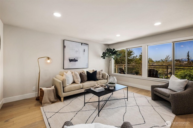 200 James St Unit 206, Edmonds, WA 98020 - living area with baseboards, recessed lighting, and light wood-style flooring