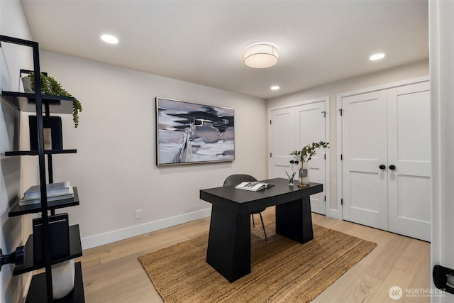 200 James St Unit 206, Edmonds, WA 98020 - office area with light wood finished floors, recessed lighting, and baseboards